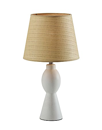 Adesso Simplee Everest Table Lamp, 25-1/2”H, Natural Shade/White Base