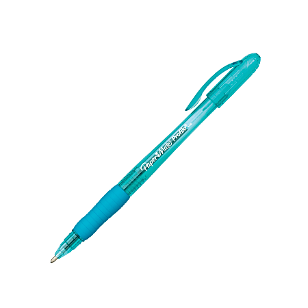 Paper Mate® Profile Retractable Ballpoint Pen, Bold Point, 1.4 mm, Turquoise Ink