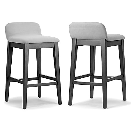 Glamour Home Atia Low-Back Bar Stools, Gray/Black, Set Of 2 Stools