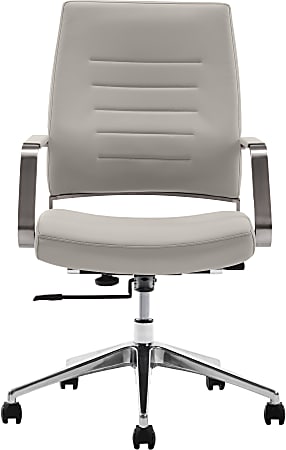 StyleWorks Milan Ergonomic Mid-Back Chair, Pewter
