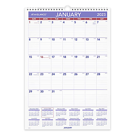 AT-A-GLANCE Monthly 2023 RY Wall Calendar, Medium, 12" x 17"