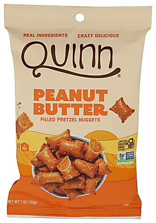 Quinn Filled Pretzel Nuggets, Peanut Butter, 7 Oz, Total Qty 8