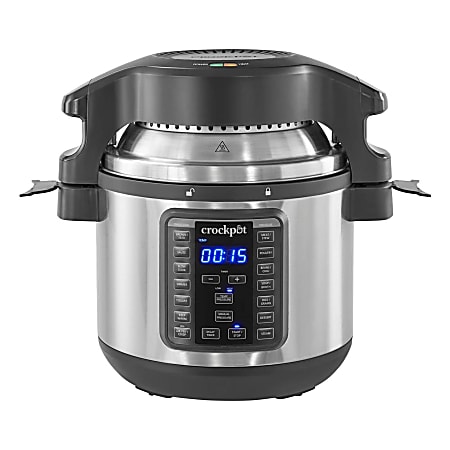 Crock-Pot® 8-Quart Express Crock Slow Cooker With Air Fryer Lid, Silver