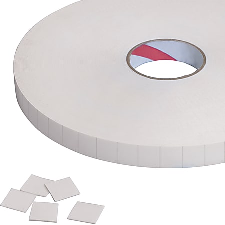 Tape Logic Double Sided Foam Squares 31.25 mils 3 Core 1 x 1 White Roll Of  648 - Office Depot