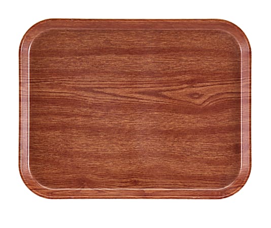 Cambro Camtray Rectangular Serving Trays, 14" x 18", Country Oak, Pack Of 12 Trays
