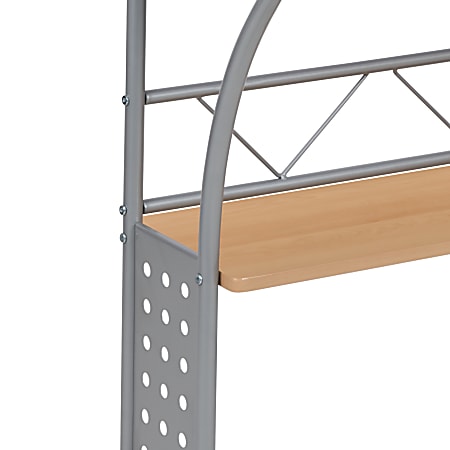 Flash furniture clifton maple computer desk online with top and lower storage shelves