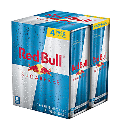 Red Bull Sugarfree Energy Drink, 8.4 Oz, Pack Of 4 Cans