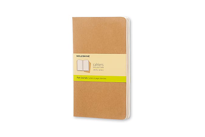 Moleskine Cahier Journals, 5" x 8-1/4", Kraft Brown, Set Of 3 Journals
