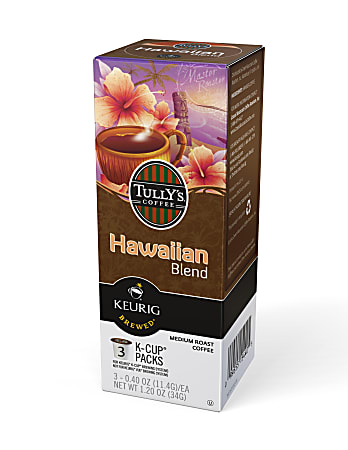 Tully's Coffee® Hawaiian Blend Coffee K-Cups®, 0.4 Oz., Box Of 3