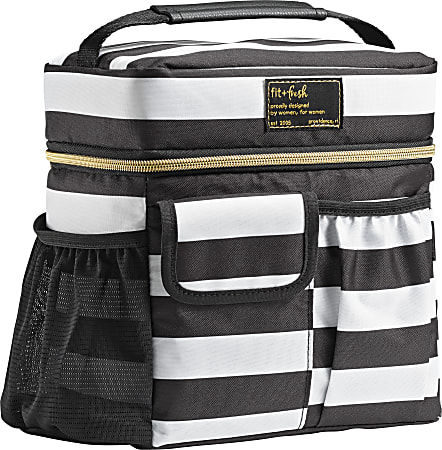 Fit Fresh Montauk Lunch Tote 9 34 H x 9 34 W x 6 1316 D BlackWhite ODP Business Solutions