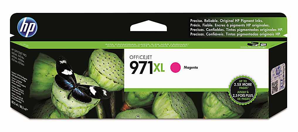 HP 971XL High-Yield Magenta Ink Cartridge, CN627AM