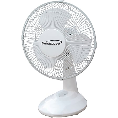 Brentwood Kool Zone F-9DW 9" Oscillating Desk Fan - 228.6 mm Fan Diameter - 2 Speed - Oscillating