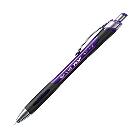 Paper Mate InkJoy 500 RT Pen - Medium Pen Point - 1 mm Pen Point Size - Purple - Purple Barrel - 1 Dozen