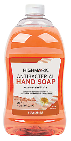 Highmark® Antibacterial Liquid Hand Soap, Clean Scent, 56 Oz Refill Bottle, Orange