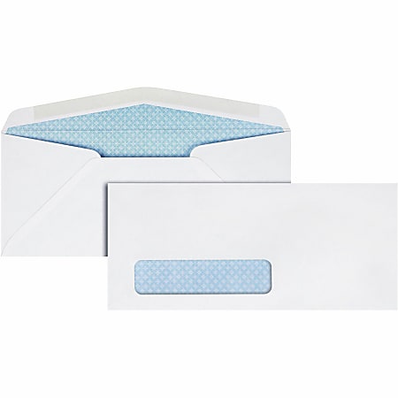 Quality Park® #10 Single Window Envelopes, Bottom Left, Gummed Seal, White, Box Of 500