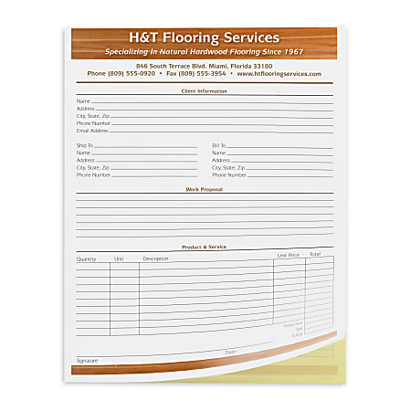 Custom Carbonless Business Forms, Create Your Own, Value Full-Color, 8 1/2” x 11”, 2-Part, Box Of 50
