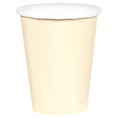 Amscan 68015 Solid Paper Cups, 9 Oz, Vanilla Crème, 20 Cups Per Pack, Case Of 6 Packs