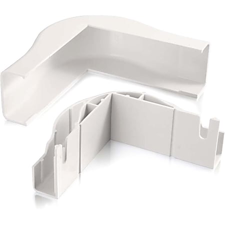 C2G Wiremold Uniduct 2900 Bend Radius Compliant External Elbow - White - White - Polyvinyl Chloride (PVC)