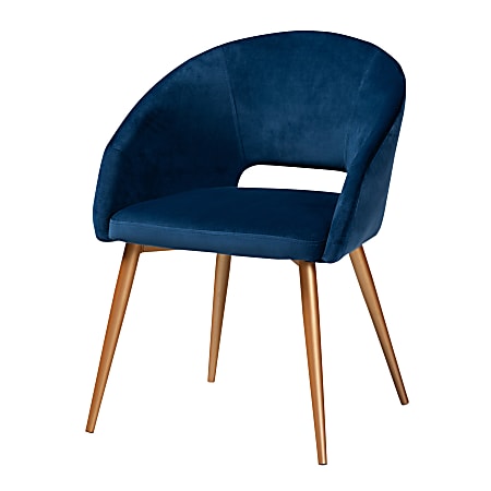 Baxton Studio 10511 Glam Dining Chair, Navy Blue