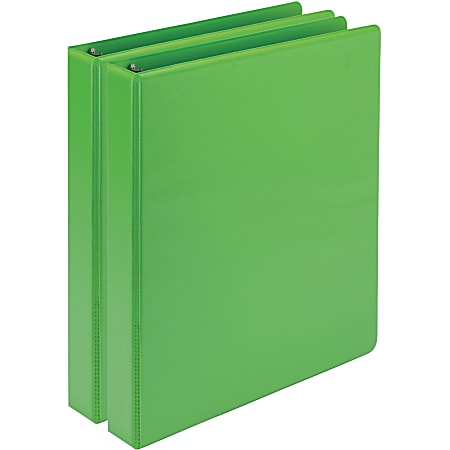 Samsill® Presentation View 3-Ring Binder, 1" Round Rings, Lime, Pack Of 2