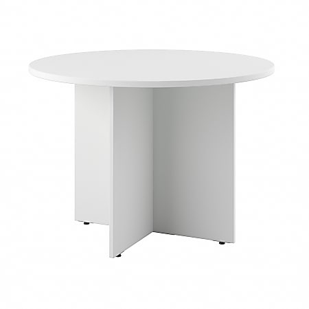 Bush Business Furniture 42" Round Conference Table, White,