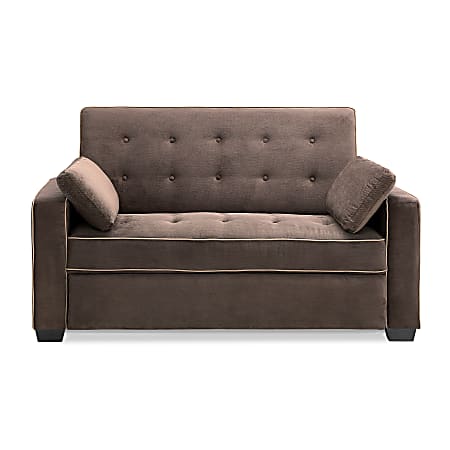 Lifestyle Solutions Serta Andrew Convertible Sofa, Full Size, 38-3/5”H x 66-1/2”W x 37-3/5”D, Java