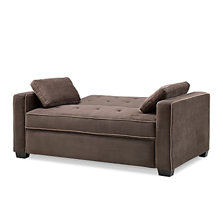 Lifestyle Solutions Serta Andrew Convertible Sofa Full Size 38 35 H X 66 12 W 37 D Java Office Depot