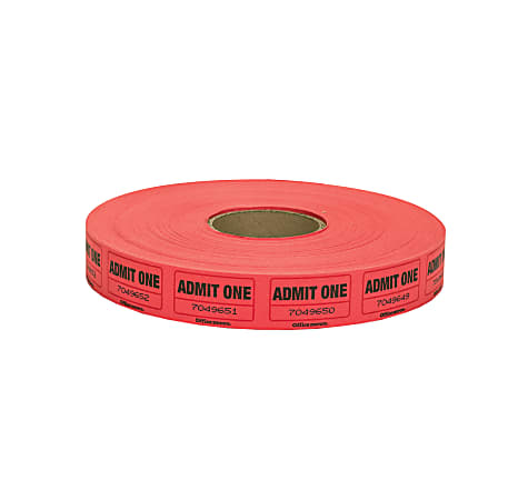 Office Depot® Brand Ticket Roll, Single Coupon, Assorted, Roll Of 2,000, No  Color Choice