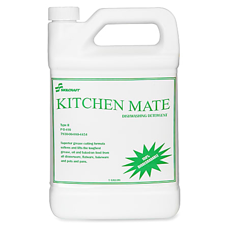 SKILCRAFT® Kitchen Mate Dishwashing Detergent, 128 Oz Bottle, Case Of 6 (AbilityOne 7930-00-880-4454)