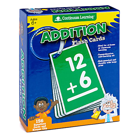 Continuum Games Flash Cards, 3” x 4-1/2”, Addition, Grade 2 – 12