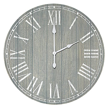 Elegant Designs Wood Plank Rustic Coastal Wall Clock,