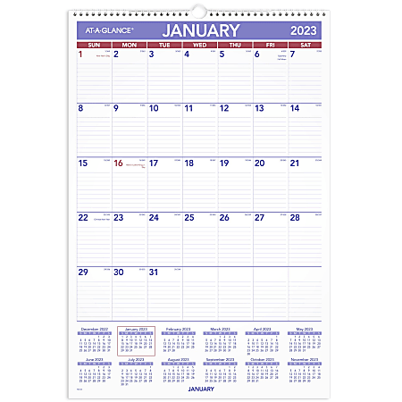 AT-A-GLANCE Monthly 2023 RY Wall Calendar, Large, 15 1/2" x 22 3/4"