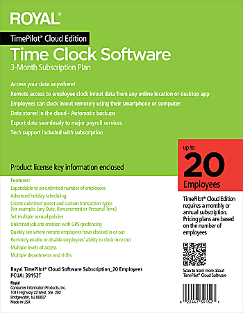 90-Day Cloud Software Subscription, For 20 Employees