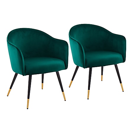 Lumisource Dani Accent Chairs, Green/Black/Gold