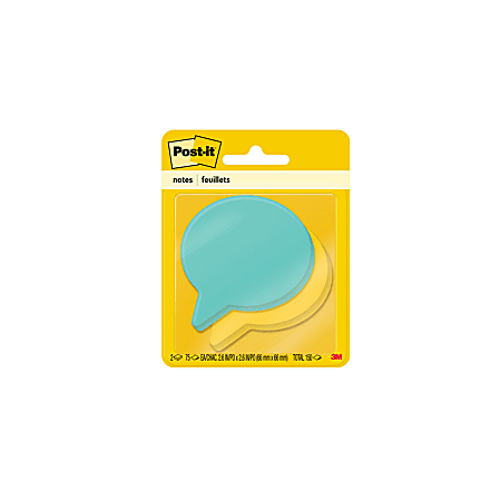 Post-it Notes, Super Sticky Die-Cut Thought Bubble Shape, 3" x 3", Assorted Colors, Pack Of 2 Pads