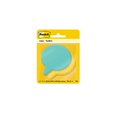 Post-it® Notes, Super Sticky Die-Cut Thought Bubble Shape, 3" x 3", Assorted Colors, Pack Of 2 Pads
