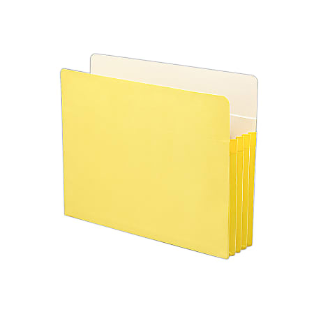 Smead® Color File Pockets, Letter Size, 3 1/2" Expansion, 9 1/2" x 11 3/4", Yellow