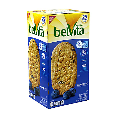 BELVITA Breakfast Biscuits Blueberry 4-Packs, 25 Count