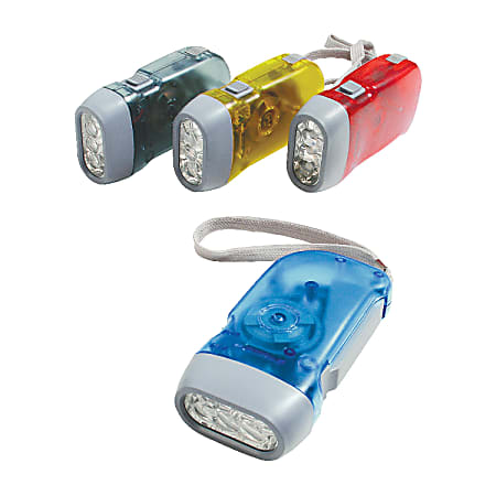 Baumgartens® Easy Squeeze LED Flashlight, 4", Assorted Colors