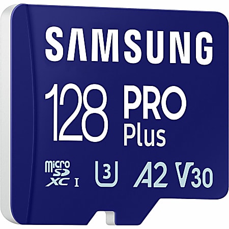 Samsung PRO Plus 128 GB Class 10/UHS-I (U3) V30 microSDXC - 1 Pack - 180 MB/s Read - 130 MB/s Write - 10 Year Warranty
