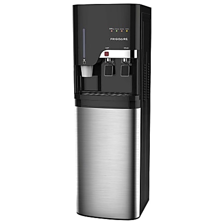 Frigidaire® Bottom-Loading Freestanding Water Cooler/Dispenser With Cup Storage, 44-1/2”H x 15-1/2”W x 15-1/2”D, Silver