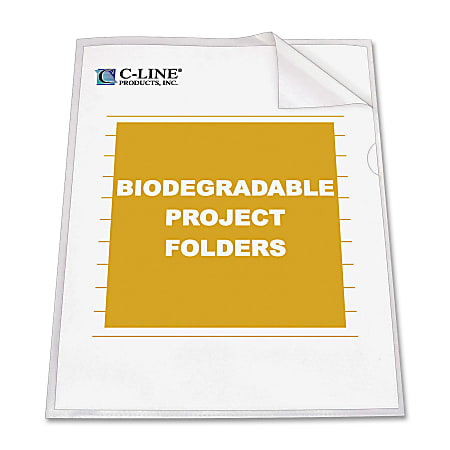 C-Line® Project Folders, Letter Size, Clear, Box Of
