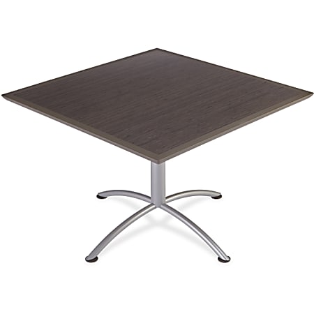 Iceberg Dura Comfort Edge iLand Square Tables - Square Top - 42" Table Top Length x 42" Table Top Width x 1.13" Table Top Thickness - 29" Height - Gray, Laminated, Silver - Particleboard