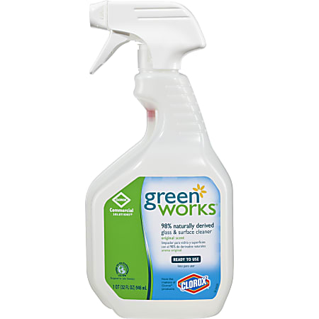 Green Works® Natural Glass & Surface Cleaner Spray, Original Scent, 32 Oz Bottle