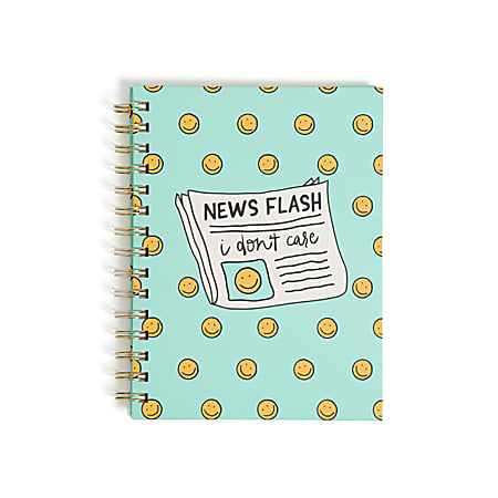 U Brands® Spiral Journal, 6" x 8", News Flash Design, Total Qty 1