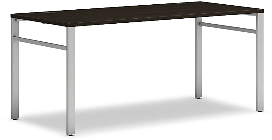 HON® Mod Table Desk With U-Legs, 29"H x 66"W x 30"D, Silver/Java Oak