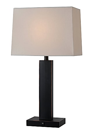 Oil rubbed bronze table lamp with usb shop port