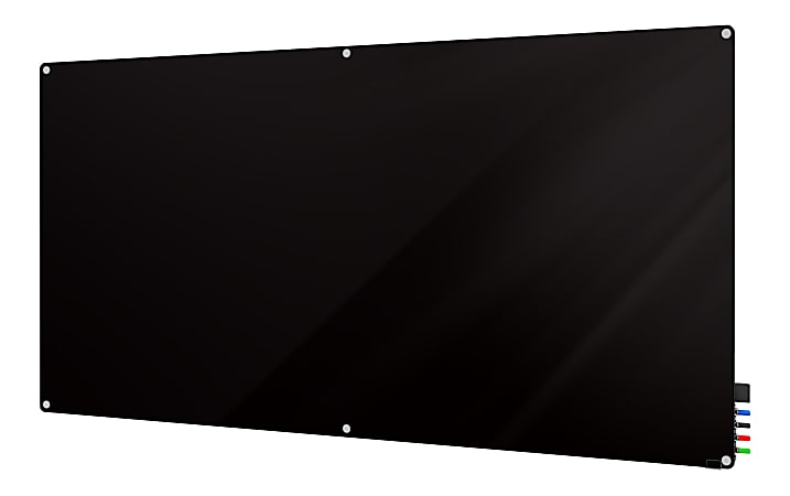 Ghent Harmony Magnetic Glass Unframed Dry-Erase Whiteboard, 48" x 72", Black