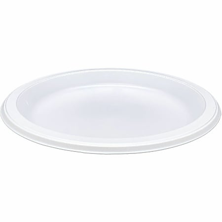 Genuine Joe Reusable/Disposable 9" Plastic Plates, White, Pack Of 125