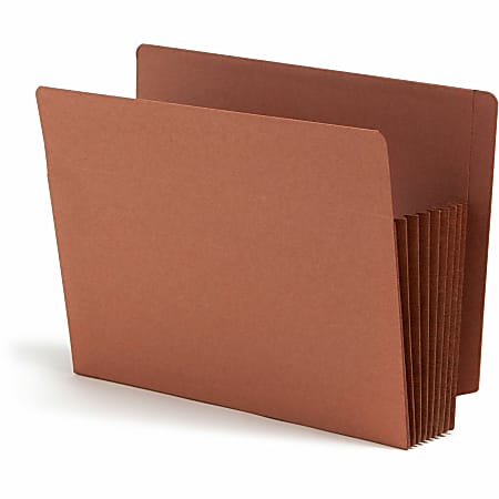 Smead® TUFF® Pocket File Pockets, End-Tab, Letter Size, 7" Expansion, 30% Recycled, Red, Box Of 5